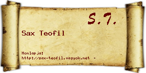 Sax Teofil névjegykártya
